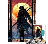 Jigsaw Puzzles for Adults 1000 Samurai Duel Under The Setting Sun Relaxing Games Brain Intelligence Challenge Addictive Toys Great Gifts Family Activities (Size 50x75cm)