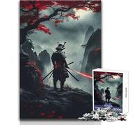 Jigsaw Puzzles for Adults 1000 Samurai Warrior in Mountain Landscape Ideal for Quiet Relaxing Moments Clean Uniform Cut Leisure Toy Size 38x26cm