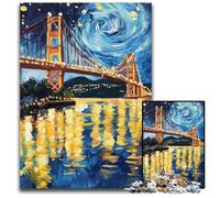 Jigsaw Puzzles for Adults 1000 San Francisco Bridge at Night Cardboard Jigsaw Puzzles Decompressing Intellectual Educational Toy Good Gift for Adults Teenagers 26X38CM