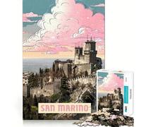 Jigsaw Puzzles for Adults 1000 San Marino Premium Edge Art Cognitive Skill Toy Casual Play Game Birthday Fun Play (50x75cm)