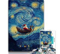 Jigsaw Puzzles for Adults 1000 Santa Claus Under The Night Sky Teenager Jigsaw,Challenging Game Toys Wall Decoration Unique Birthday And Xmas Gifts 38x26cm