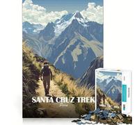 Jigsaw Puzzles for Adults 1000 Santa Cruz Trek Peru Poster Art Premium Edge Art Cognitive Skill Toy Casual Play Game Birthday Fun Play (38x26cm)