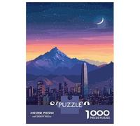Jigsaw Puzzles for Adults 1000 Santiago, Chile Cityscape at Night Jigsaw Puzzle Brain Teaser Game But Fun And Humorous Great Gift for Gaming 52x38cm/1000pcs