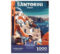 Jigsaw Puzzles for Adults 1000 Santorini Greece Jigsaw for Adults Relaxing Games Pattern Assembly Gifts for Friends And Family 38x26cm/1000pcs
