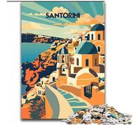 Jigsaw Puzzles for Adults 1000 Santorini Sunlit Domes Help The Brain Exercise Addictive Toys to Cultivate Patience Parent-child Interaction (50x75cm) 1000pcs