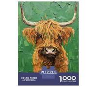 Jigsaw Puzzles for Adults 1000 Scottish Highland Cow Painting-2 Adult Jigsaw Brain Teaser Game Analysis And Logic Challenging To Complete 70x50cm/1000pcs