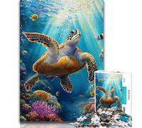 Jigsaw Puzzles for Adults 1000 Sea Turtle Teenager Jigsaw,Challenging Game Toys Wall Decoration Unique Birthday And Xmas Gifts 38x26cm