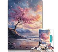 Jigsaw Puzzles for Adults 1000 Seaside Cherry Trees Teenager Puzzles,family Fun Games Is Ideal As A Gift for The Whole Family (size 38x26cm)