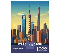 Jigsaw Puzzles for Adults 1000 Shanghai China Puzzle for Adults Relaxing Games But Fun And Humorous Challenging To Complete 70x50cm/1000pcs