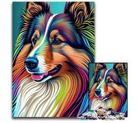 Jigsaw Puzzles for Adults 1000 Shetland Sheepdog Colorful14 paper Puzzles Perfect for Family Fun on Christmas Thanksgiving BirthdaysEaster 1000 PCS(38x26cm)