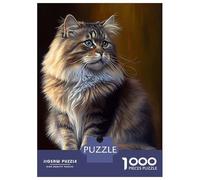 Jigsaw Puzzles for Adults 1000 Siberian Cat Oil Paint Jigsaws for Adults Family Games Staycation Kill Time Gifts for Friends And Family 38x26cm/1000pcs