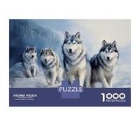 Jigsaw Puzzles for Adults 1000 Siberian Husky Pack 2 Adult Jigsaw Puzzle Toy Wall Decor Difficult Challenge Educational Challenge 70x50cm/1000pcs