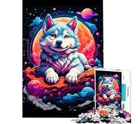 Jigsaw Puzzles for Adults 1000 Siberian Husky Puppies Fun at Home Activities, Home Art Decor Practical Game for And from 14 Years And over (38x52cm)