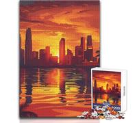 Jigsaw Puzzles for Adults 1000 Singapore Scenic Sunse Ideal for Quiet Relaxing Moments Clean Uniform Cut Leisure Toy Size 38x52cm