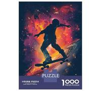 Jigsaw Puzzles for Adults 1000 Skateboard Galaxy Silhouet Adult Jigsaw Puzzle Toy Wall Decor Difficult Challenge Educational Challenge 70x50cm/1000pcs