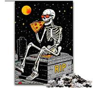Jigsaw Puzzles for Adults 1000 Skeleton Eating Pizza, Family Entertainment Toys Is Ideal As Gifts for The Whole Family for 14+ (Size 26x38cm)