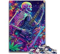 Jigsaw Puzzles for Adults 1000 Skeleton Playing Guitar Family Game Stress Reliever Difficult Challenge Secret Santa Gifts 50x75cm
