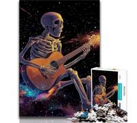 Jigsaw Puzzles for Adults 1000 Skeleton Playing Guitar Puzzles for Adults,for Educational Game Challenge Toy Deal As Gifts for The Whole Family (size 38x26cm)