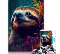 Jigsaw Puzzles for Adults 1000 Sloth Colorful Teenager Puzzles,family Fun Games Is Ideal As A Gift for The Whole Family (size 75x50cm)