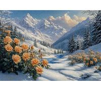 Jigsaw Puzzles for Adults 1000 Snow Mountain Impossible Jigsaw for Adults Educational Games Rose Puzzle 1000 Pieces Suitable Beginners and Girl Aged 14 up Also Women Men Beautiful Gifts 75x50cm C-643