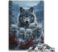 Jigsaw Puzzles for Adults 1000 Snow Wolf for Age 14+ Brain Teaser Game Best Gift for Adults And Teenagers 26x38cm