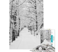 Jigsaw Puzzles for Adults 1000 Snowing in Forest Adult Puzzles Hands-on Game Staycation Kill Time Birthday Present, Gifts, (Size 50x75cm)