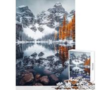 Jigsaw Puzzles for Adults 1000 Snowy Mountain Reflection Impossible Game For Family Fun Home Decoration Toys with Fully Interlocking Randomly Shaped Pieces (38X52cm)