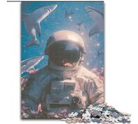 Jigsaw Puzzles for Adults 1000 Space Astronaut, Suitable for People Aged 14 And Above Educational Games Secret Santa Gifts (Size 26x38cm)