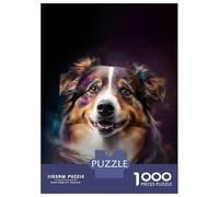 Jigsaw Puzzles for Adults 1000 Space Australian Shepherd Jigsaw Puzzle Brain Teaser Game But Fun And Humorous Great Gift for Gaming 52x38cm/1000pcs