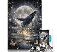 Jigsaw Puzzles for Adults 1000 Space Whale Adult Jigsaw,Fun Games Every Piece Is Unique - Challenging Family Fun Game 26x38cm
