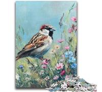 Jigsaw Puzzles for Adults 1000 Sparrow in The Grass Puzzles for Teenagers,Challenging Game for Is Ideal As A Gift for The Whole Family (50x75cm)