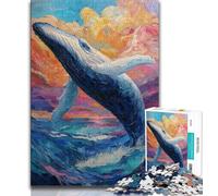 Jigsaw Puzzles for Adults 1000 Spiritual Whale 1000 Pieces for Adults,Learning Educational Toys Family Games Gifts for Friends And Family (size 38x26cm)