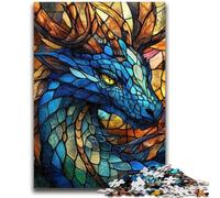 Jigsaw Puzzles for Adults 1000 Stained Glass Dragon Adult Jigsaw,for Educational Game Challenge Toy Birthday Present, Gifts, Wall Art (50x75cm)