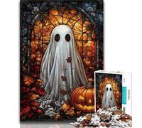 Jigsaw Puzzles for Adults 1000 Stained Glass Halloween 1000 Pieces for Teenagers,Stress Reliever Difficult Challenge Unique Home Decor And Gifts (size 38x26cm)