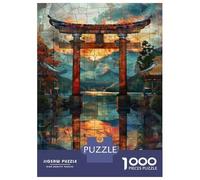 Jigsaw Puzzles for Adults 1000 Stained Glass Torii Gate Adult Jigsaw Puzzle Toy Wall Decor Difficult Challenge Educational Challenge 52x38cm/1000pcs
