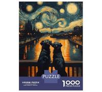 Jigsaw Puzzles for Adults 1000 Starry Night And Couple Dogs Adult Jigsaw Puzzle Toy Wall Decor Difficult Challenge Educational Challenge 70x50cm/1000pcs