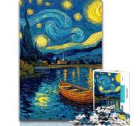 Jigsaw Puzzles for Adults 1000 Starry Sky Boat Adult Jigsaw,Fun Games Every Piece Is Unique - Challenging Family Fun Game 50x75cm