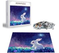 Jigsaw Puzzles for Adults 1000 Starry Sky Jigsaw Puzzle, Family Puzzle Game Christmas Birthday Gifts, Rabbit Jigsaws Puzzles 1000 Pieces for Adults, Home Party Activity for Teenage 14-16 Years B-1442