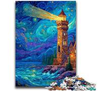 Jigsaw Puzzles for Adults 1000 Starry Sky Lighthouse Jigsaw,Stress Reliever Difficult Challenge Suitable for Desktop Decoration (50x75cm)