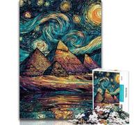 Jigsaw Puzzles for Adults 1000 Starry Sky Pyramid Puzzles,Educational Games Home Decoration Suitable for Desktop Decoration 75x50cm