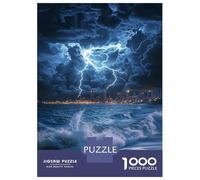 Jigsaw Puzzles for Adults 1000 Stormy Night by The Sea-2 Puzzle for Adults Relaxing Games But Fun And Humorous Challenging To Complete 70x50cm/1000pcs