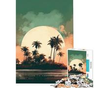 Jigsaw Puzzles for Adults 1000 Sundown Over The Tropics Impossible Game Toys Educational Games Gifts For Birthdays Family Activities (Size 75x50cm)