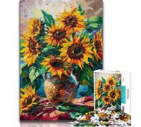 Jigsaw Puzzles for Adults 1000 Sunflower Art Teenager Jigsaw,Challenging Game Toys Wall Decoration Unique Birthday And Xmas Gifts 38x26cm