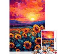 Jigsaw Puzzles for Adults 1000 Sunflower Field Educational Toy Art Work Gift Educational Game Artists' Collection, Fine Arts Size 38x26cm