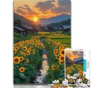 Jigsaw Puzzles for Adults 1000 Sunflower Landscape Puzzles for Teenagers,Challenging Game for Is Ideal As A Gift for The Whole Family 75x50cm