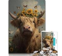 Jigsaw Puzzles for Adults 1000 Sunflower Yak Baby Teenager Puzzles,family Fun Games Is Ideal As A Gift for The Whole Family (size 75x50cm)
