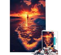 Jigsaw Puzzles for Adults 1000 Sunset Beach Walk for Educational Game Toys Educational Games Secret Santa Gifts Presents for Women (size 38x26cm)