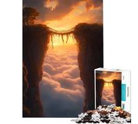 Jigsaw Puzzles for Adults 1000 Sunset Bridge of Vines Between Towering Cliffs Toy Intellectual Game Educational Games But Fun And Humorous Gifts For Birthdays (Size 75x50cm)