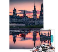 Jigsaw Puzzles for Adults 1000 Sunset over Dresden Educational Games Learning Educational Toys Art Work Gifts Family Activities (Size 50x75cm)