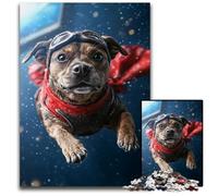 Jigsaw Puzzles for Adults 1000 Superhero Dog in FlightWooden Jigsaw Puzzles for Adults Interactive Family Game Brain Challenge Educational Toy 1000 PCS(75x50cm)